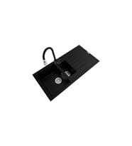 POLEX Cristalüx Granit Eviye P-01+Spiralli Siyah