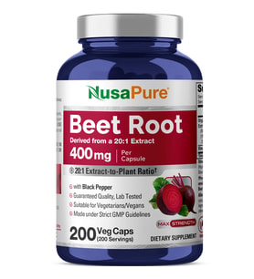 Beet Root 20:1 Extract 400 mg 200 Veg Capsules