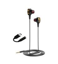 Tecno Hot Beats 3D Hifi 4 Hoparlörlü 3.5mm Jack Girişli Type-C Dönüştürücülü Mikrofonlu Kulaklık Siyah J2UC10