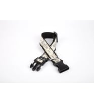 Köpek ve Pati Desenli Dokuma Köpek Boyun Tasması 3 cm x 36-60 cm Siyah