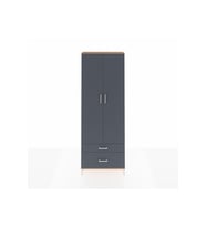 Arges Dolap 4 Raflı 2 Çekmeceli 2 Kapaklı 88x30x243 Çam-Antrasit