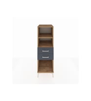 Kronos Dolap 2 Raflı 2 Çekmeceli 44x59x134 Çam-Antrasit