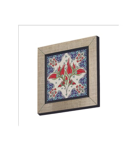 Osmanlı İznik Çini Deseni Baskılı MDF Magnet 7X7