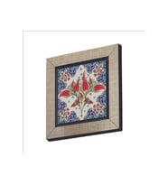 Osmanlı İznik Çini Deseni Baskılı MDF Magnet 7X7