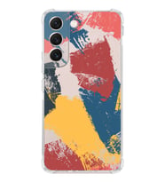 Samsung Galaxy S22 Uyumlu Köşe Korumalı Antişok  Kapak Brush Stroke Tasarımlı Şeffaf  Kılıf