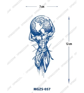 MGZS-057 YARI KALICI DÜNAYAYI TAŞIYAN İNSAN DESEN DÖVME-TATTO