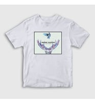 Presmono Unisex Çocuk Beyaz Smoke Imagine Dragons T-Shirt