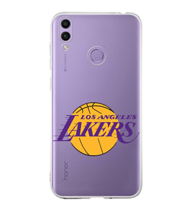 Huawei Honor 8c  Uyumlu Kapak LA Lakers Tasarımlı Şeffaf Silikon Kılıf