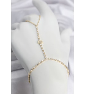 Gold Renk Pirinç Zirkon Taşlı Yıldız Model Şahmeran TJ-SN789