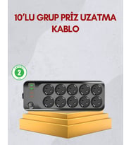 10 Prizli Uzatma Kablosu Termal Koruma Usb Type-c Hızlı Şarj 2500w