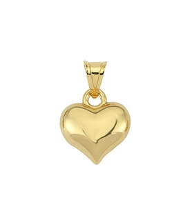 Gümüş Küçük 3 Boyutlu Gold Kalp Kadın Kolye Ucu CSR2185043