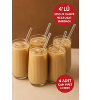 Çiftli Borosilikat Sunum Bardaklar, 500 ml, 4'lü Set, Dayanıklı ve Şık