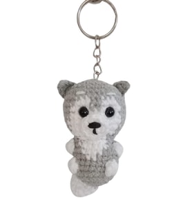 Maskot Minik Kurt Amigurumi Organik Anahtarlık Oyuncak