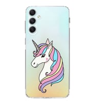 Samsung Galaxy A34 Uyumlu Kamera korumalı Kapak Unicorn Tasarımlı  Şeffaf Kılıf