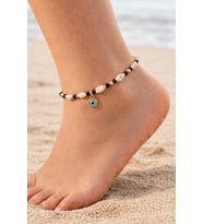 NAZAR BONCUKLU, DENİZ KABUĞU BONCUKLU HALHAL 23+3CM ACR3136