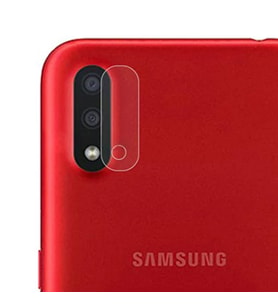 Ally Samsung Galaxy A01 Tempered Cam Kamera Koruyucu-(5775) - GLST1661-7218 (Şeffaf)