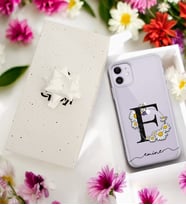 Papatya Harf Tasarımlı Kişiye Özel Şeffaf Telefon Kılıfı (Tüm Telefon Modelleri Mevcuttur.) - Hediye Kutulu
