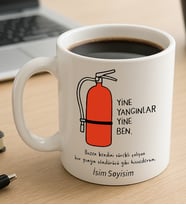 Komik - Esprili Kupa Bardak Yine Yangınlar Yine Ben Yazılı Komik Kupa Bardak