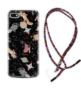 General Mobile GM8 Go GM9 GM20 Pro Plus Kılıf Boyun Asklı Rasta Silikon Planet Animals 1771