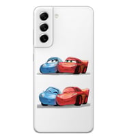 Samsung Galaxy S22 Uyumlu Mcqueen ve Sally Tasarımlı Şeffaf Telefon Kılıfı