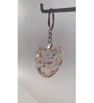 Çilek Motif Karışık Renkli Yıldız Pullu Anaharlık Handmade İçeriği Epoksi Hediyelik