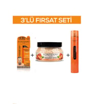 Fontenay Pudra Toz Wax Turuncu 20gr + Face And Body Scrub Şeftali 350ml + Saç Spreyi 400ml 3'Lü Set