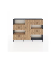 Arges Dolap 10 Raflı 9 Kapaklı 220x30x163 Antrasit-Çam