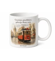 Eski Tramvay Temalı Nostaljik Baskılı Kupa Bardak Özel Tasarım Hediye