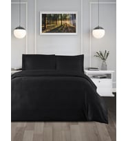 Nevresim Takımı Çizgili Cotton 200x220 (Siyah)