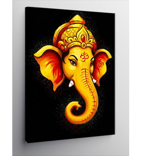 Kanvas Tablo Altın Ganesh Figürü