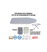 Süngerli Ütü Masası Kılıfı 48x130 cm, Şık ve Koruyucu Görünüm