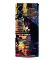 Tecno Pova 5 Kılıf Silikon Desen Özel Seri Kız ve Kedi 1762