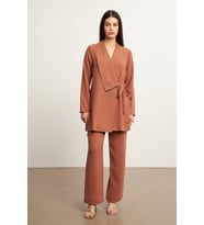 Zincirli Ceket Pantolon Takım - Camel