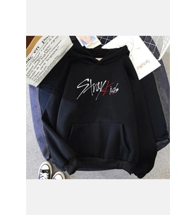 Stray Kids Yazılı Kapşonlu Sweatshirt