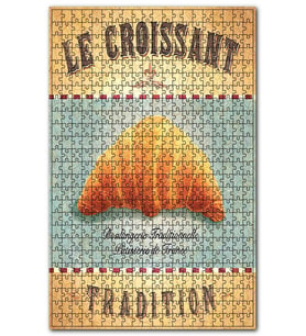 Cakapuzzle Fransız Kruvasan Afiş Görseli Puzzle Yapboz MDF (Ahşap) (120 Parça)
