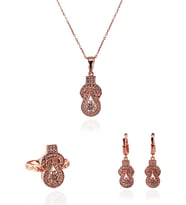 Taşlı Fiyonk Set (Rose - Gold)
