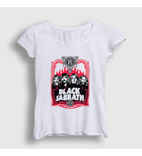 Presmono Kadın Beyaz Band V2 Black Sabbath T-Shirt 376032tt
