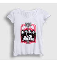 Presmono Kadın Beyaz Band V2 Black Sabbath T-Shirt 376032tt