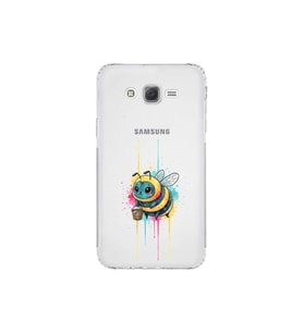 Samsung Galaxy J7 Core ile uyumlu Splash arı tasarımlı şeffaf silikon kılıf