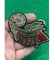 8X5 CM NAKIŞ İŞLEME DOKUMA KABARTMA SALYANGOZ APLİKE ARMA YAMA DİKİŞ AKSESUARI