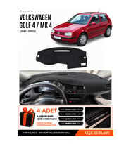 e-biz VOLKSWAGEN GOLF 4 MK4 (1997-2003) Uyumlu Torpido Örtüsü, Torpido Kılıfı - Siyah - VW009