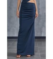 Moda Regular Düz Desen Günlük Maxi Boy Örme Etek