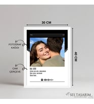 Spotify poster tablo, Çerçeve, Kişiye Özel, Konsept, Sevgiili Arkadaş (30x40) (Beyaz)