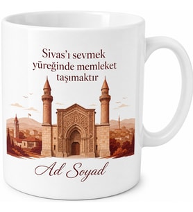 Sivaslı Hemşehriye İsimli Memleket Kupa Bardak Sivas Hediye