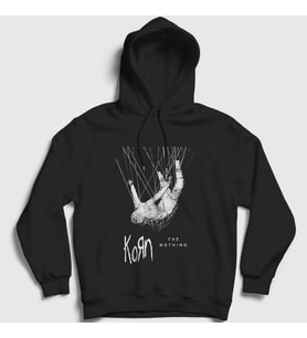 Presmono Unisex Siyah Nothing Korn Kapüşonlu Sweatshirt 92863tt