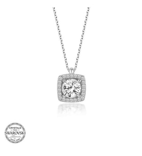 Swarovski Taşlı Gümüş Tektaş Bayan Kolye