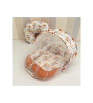 Cibinlikli Bebek Babynest Uyku Seti - %100 Pamuklu (Kiremit)