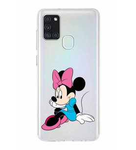 Samsung Galaxy A01  Kapak Minnie Mouse Tasarımlı Şeffaf Silikon Kılıf