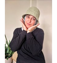 Crochet Kadife Mantar Şapka , Handmade Süet Kasket , Unisex Kadife Şapka , Kemzey Handmade Giyim (Yeşil)
