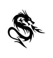 Kızgın Ejderha Araba Sticker siyah 15x15 CM (Siyah)